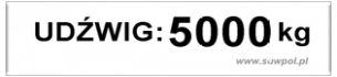 UDŹWIG 5000kg - Naklejka