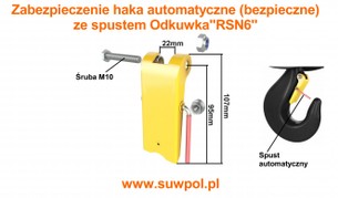 Zabezpieczenie haka automatyczne ze spustem - bezpieczne RSN6 M10 
